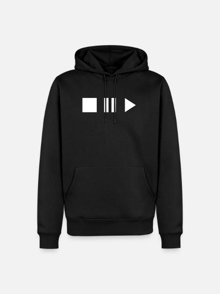 Stop Play and Pause - Men’s Premium Organic Hoodie - black