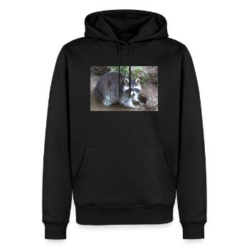 Nordamerikanischer Waschbär (racoons) - Männer Premium Bio Hoodie - Schwarz - Vorne - Nico (187cm)