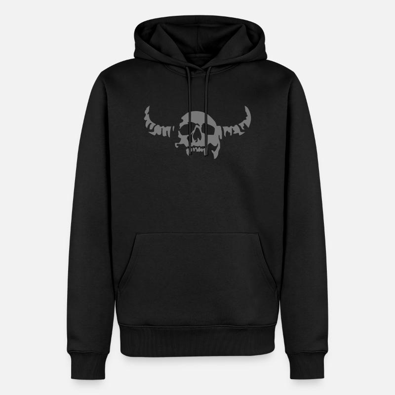devil_skull_042013_a_1c - Sweat à capuche Premium bio Homme - noir
