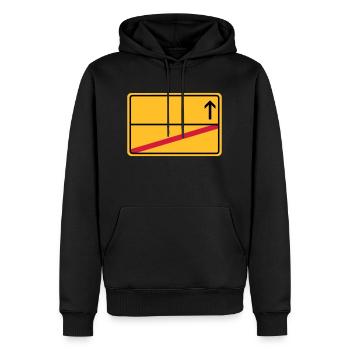 Ortsschild end - Arrow blank - Men’s Premium Organic Hoodie - black - Front - Nico (187cm)