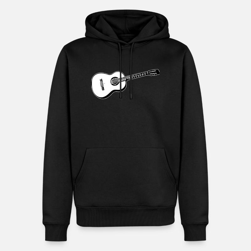 guitare - Sweat à capuche Premium bio Homme - noir