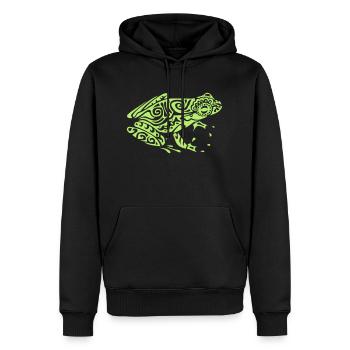 Frosch Frosch tribal mexikanischen Stil 2 - Männer Premium Bio Hoodie - Schwarz - Vorne - Nico (187cm)