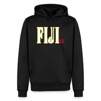 Fidji - Sweat à capuche Premium bio Homme - noir - Devant - Nico (187cm)