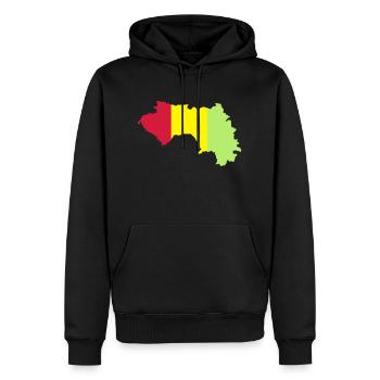Guinée - Sweat à capuche Premium bio Homme - noir - Devant - Nico (187cm)