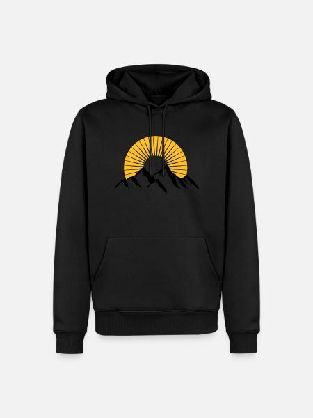 Beautiful mountains with Sun - Men’s Premium Organic Hoodie - black