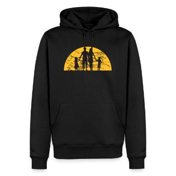 gratter larmes vacances soleil vacances en famille 2 enfants - Sweat à capuche Premium bio Homme - noir - Devant - Nico (187cm)