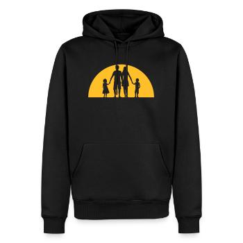 abend ferien sonne familie urlaub 2 kinder geschwi - Männer Premium Bio Hoodie - Schwarz - Vorne - Nico (187cm)
