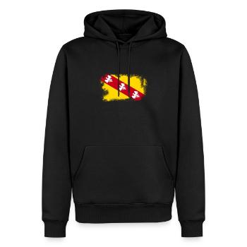 Lorraine stylée - Sweat à capuche Premium bio Homme - noir - Devant - Nico (187cm)