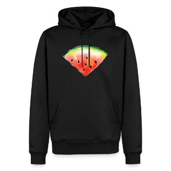 melon d'eau - Sweat à capuche Premium bio Homme - noir - Devant - Nico (187cm)