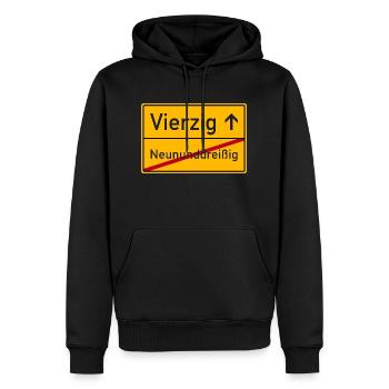 Verkehrsschild Ortsschild vierzig 40. Geburtstag - Männer Premium Bio Hoodie - Schwarz - Vorne - Nico (187cm)