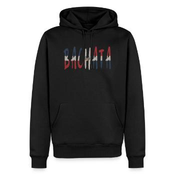 BACHATA RD - Sweat à capuche Premium bio Homme - noir - Devant - Nico (187cm)