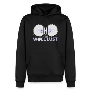 Woll Lust - Männer Premium Bio Hoodie - Schwarz - Vorne - Nico (187cm)