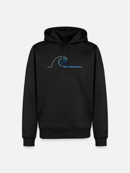 Welle - Männer Premium Bio Hoodie - Schwarz