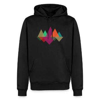 Hipster Mountains - Sweat à capuche Premium bio Homme - noir - Devant - Nico (187cm)