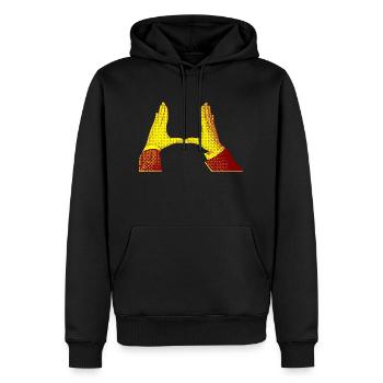 hands - Sweat à capuche Premium bio Homme - noir - Devant - Nico (187cm)