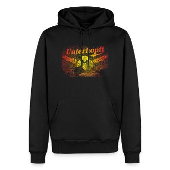 Unterhopft T-Shirt, distressed - Männer Premium Bio Hoodie - Schwarz - Vorne - Nico (187cm)