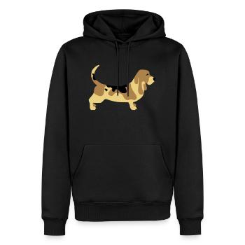 Basset Hound - Männer Premium Bio Hoodie - Schwarz - Vorne - Nico (187cm)