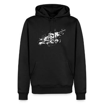 mtb vtt downhill - Sweat à capuche Premium bio Homme - noir - Devant - Nico (187cm)