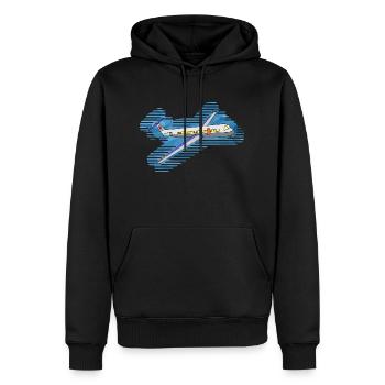 Flugzeug - Männer Premium Bio Hoodie - Schwarz - Vorne - Nico (187cm)