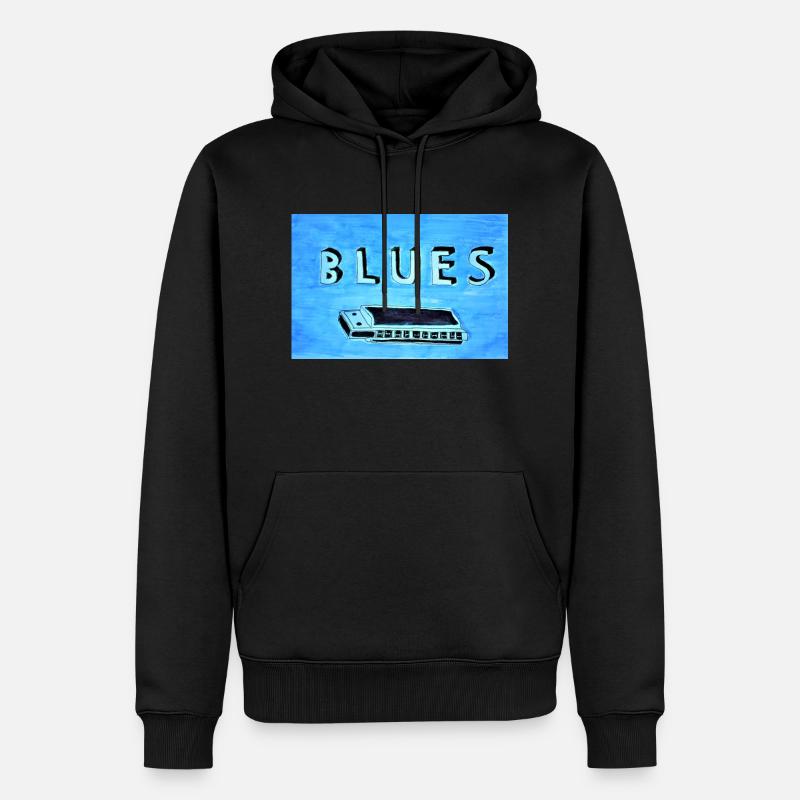 DIE BLUES HARMONICA 1 - Männer Premium Bio Hoodie - Schwarz