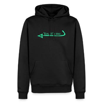 C’est une flèche - Sweat à capuche Premium bio Homme - noir - Devant - Nico (187cm)