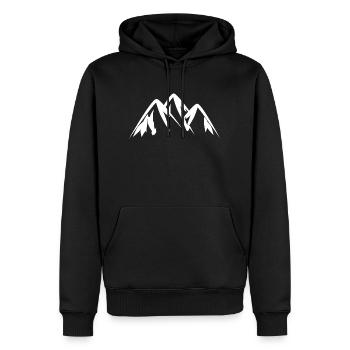 Mountains - mountains - mountaineering - Men’s Premium Organic Hoodie - black - Front - Nico (187cm)