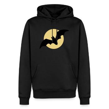 Lune de chauve-souris volante - Sweat à capuche Premium bio Homme - noir - Devant - Nico (187cm)