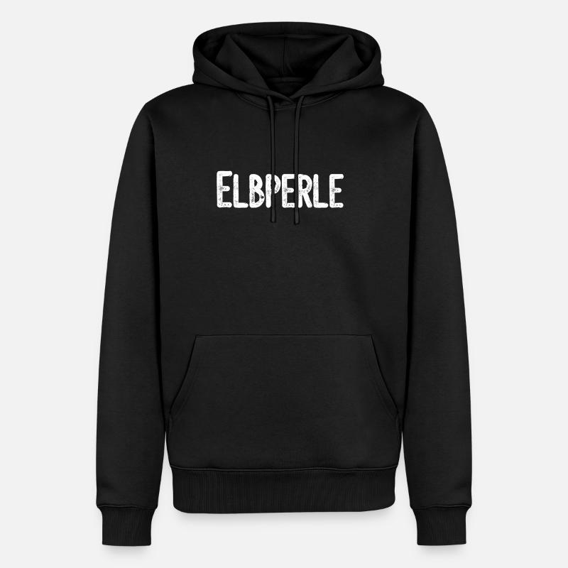 Elbperle - Männer Premium Bio Hoodie - Schwarz