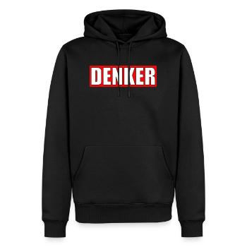 Denker - Männer Premium Bio Hoodie - Schwarz - Vorne - Nico (187cm)