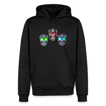 Art de crâne de sucre - Sweat à capuche Premium bio Homme - noir - Devant - Nico (187cm)