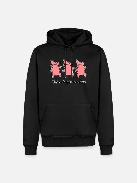 Trio infernale, three piglets - Men’s Premium Organic Hoodie - black
