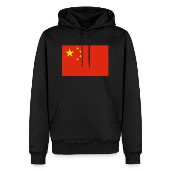China flag - Sweat à capuche Premium bio Homme - noir - Devant - Nico (187cm)