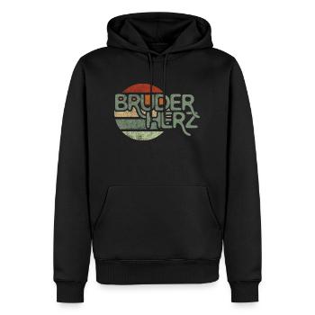 Bruderherz by the Manzanita`s - Männer Premium Bio Hoodie - Schwarz - Vorne - Nico (187cm)