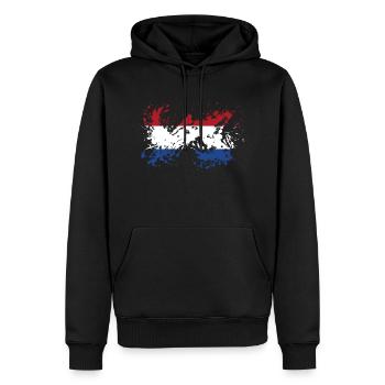 Pays-Bas Pays-Bas Drapeau néerlandais - Sweat à capuche Premium bio Homme - noir - Devant - Nico (187cm)