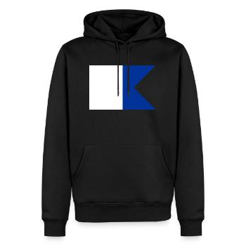 Alpha flag - Men’s Premium Organic Hoodie - black - Front - Nico (187cm)