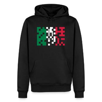 italia flag pixel - Sweat à capuche Premium bio Homme - noir - Devant - Nico (187cm)