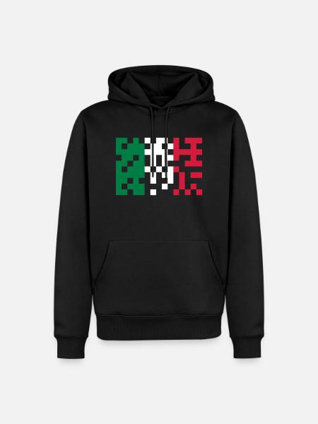 italia flag pixel - Men’s Premium Organic Hoodie - black