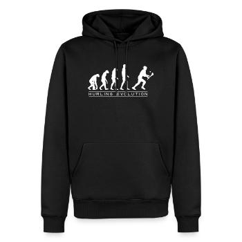 The Evolution of Hurling - Men’s Premium Organic Hoodie - black - Front - Nico (187cm)