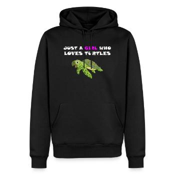 Just a Girl who loves Turtels Schildkröte Meeres - Männer Premium Bio Hoodie - Schwarz - Vorne - Nico (187cm)
