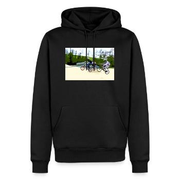 bmx - Männer Premium Bio Hoodie - Schwarz - Vorne - Nico (187cm)