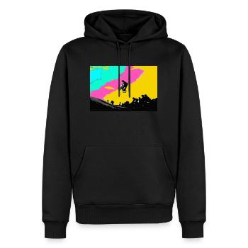 bmx - Männer Premium Bio Hoodie - Schwarz - Vorne - Nico (187cm)