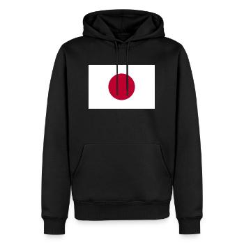 Japon drapeau - Sweat à capuche Premium bio Homme - noir - Devant - Nico (187cm)