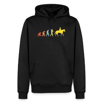 Vintage Evolution Cavalier De Cheval Cadeau - Sweat à capuche Premium bio Homme - noir - Devant - Nico (187cm)