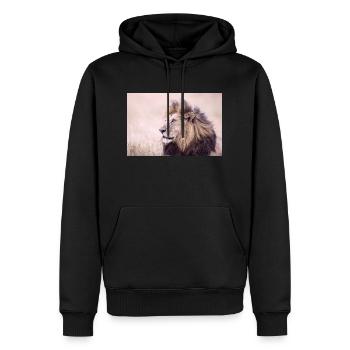 König der Löwen. D3S2290 - Männer Premium Bio Hoodie - Schwarz - Vorne - Nico (187cm)