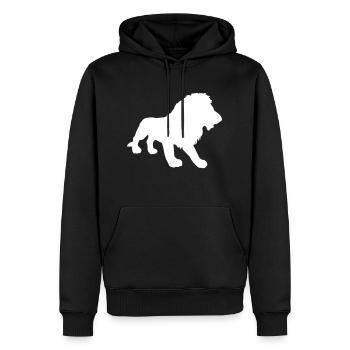 lion - Sweat à capuche Premium bio Homme - noir - Devant - Nico (187cm)