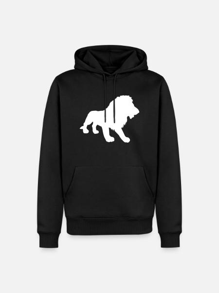 löwe - Männer Premium Bio Hoodie - Schwarz