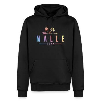 Malle 2022 - Sweat à capuche Premium bio Homme - noir - Devant - Nico (187cm)