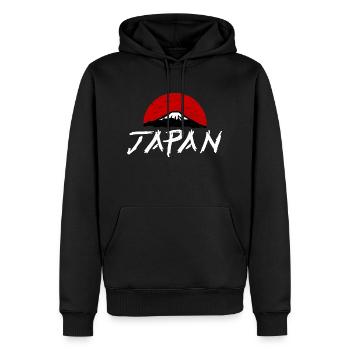 Japan Fuji Sonne 日本 - Männer Premium Bio Hoodie - Schwarz - Vorne - Nico (187cm)