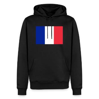 Drapeau français / French flag - Sweat à capuche Premium bio Homme - noir - Devant - Nico (187cm)