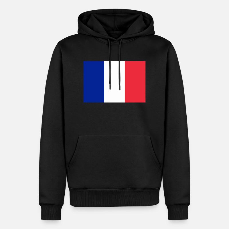 Drapeau français / French flag - Sweat à capuche Premium bio Homme - noir